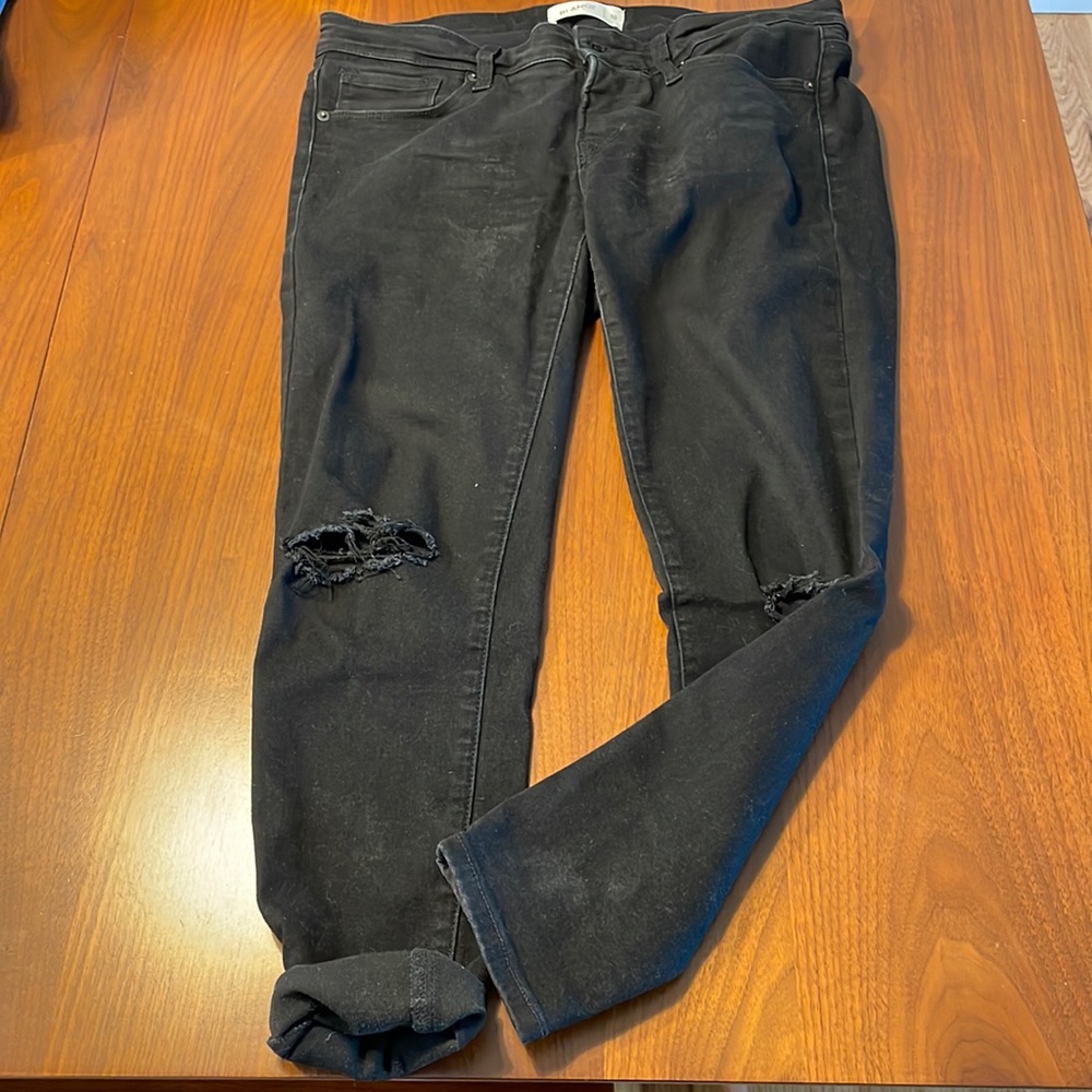 Maternity jean black ripped skinny size 10 blanqi